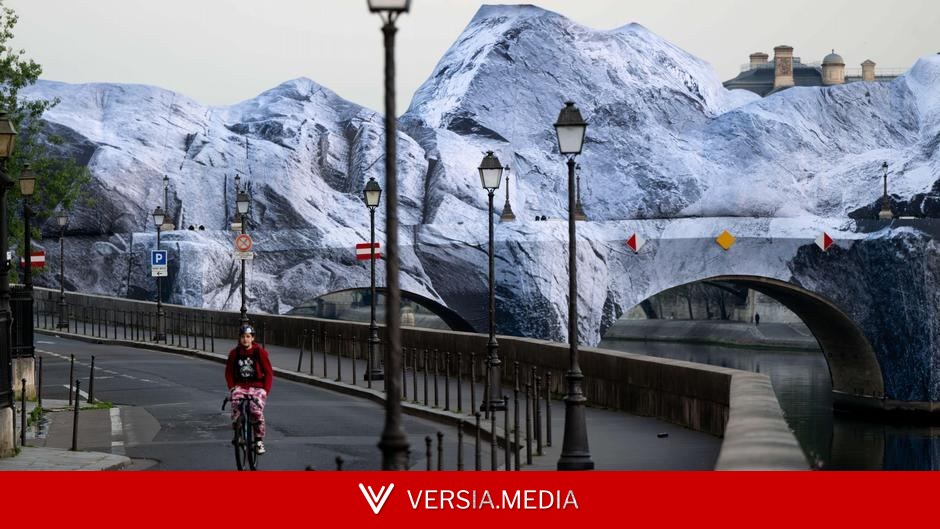 Artist JR's wrapped bridge opens in Paris in nod to Christo